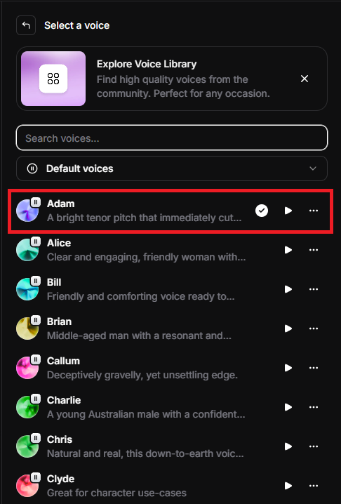Selecting_ElevenLabs_Adam_voice